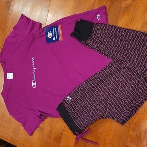 Champion Burgandy Lounge/Pajama Set Sz Lrg